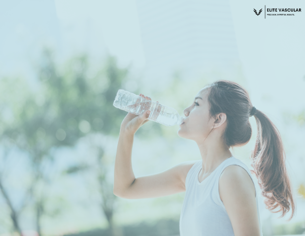 drinking water on varicose veins